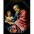 thumbnail image 2 of Dolci, Carlo 12x14 Gold Ornate Wood Framed with Double Matting Museum Art Print Titled - St. Matthew Writing His Gospel, 2 of 4