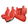 thumbnail image 1 of For 2020-2024 Tesla Model Y FH Group Faux Leather Custom Fit Car Seat Covers Full Set - Solid Red, 1 of 6