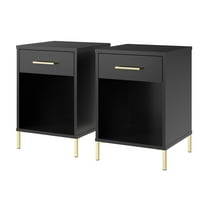 Bush Furniture Soho End Table (Set of 2) in Black