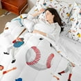 thumbnail image 4 of Castle Fairy Female Men Adults Baseball Game Bedding Comforter Set 7 Pieces,Sport Theme Full Bedding Set Lightweight,Ball Gaming Fitted Sheet Flat Sheet,Luxury Bedroom Decor,Reversible, 4 of 8