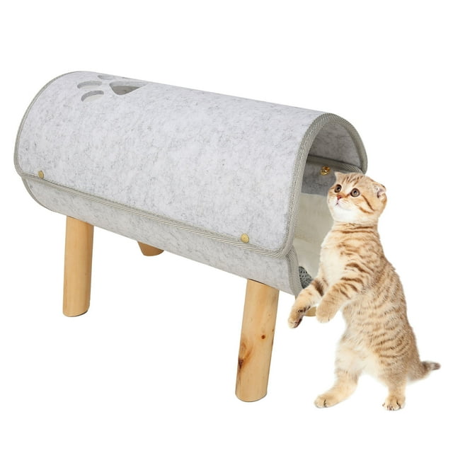 Lit Tunnel pour Chat, Tunnel Surélevé Confortable et Doux pour Chatons