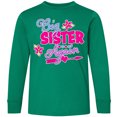 thumbnail image 3 of Inktastic Big Sister Again with Flowers and Arrow Long Sleeve Youth T-Shirt, 3 of 5