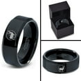 thumbnail image 4 of Tungsten Deer Hunter Hunting Elk Band Ring 8mm Men Women Comfort Fit Black Beveled Edge Polished, 4 of 4