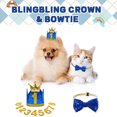 thumbnail image 4 of CSChome Ensemble de Bandana pour Animaux Couronne Pailletée Bandana pour Animaux 0-9 Chiffres Classique à Carreaux Mignon Cravate Réglable Bandana Triangle Anniversaire, 4 of 6