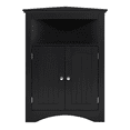 thumbnail image 4 of Tcbosik Floor Corner Cabinet with 2 Doors, Free-Standing Storage Cabinet with Adjustable Shelf for Bathroom, Kitchen, Living Room, Easy Assembly, Black, 4 of 8