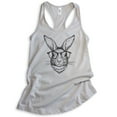 thumbnail image 1 of Hipster Rabbit Tank Top, Ladies Racerback Tank Top, Easter Tank, Rabbit Tank, Easter Bunny Tank, Silver Gray, Large, 1 of 3
