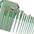 thumbnail image 3 of Juego de brochas de maquillaje ANGGREK 13 uds Kit de Herramientas de brochas de Mezcla Suave verde, 3 of 5