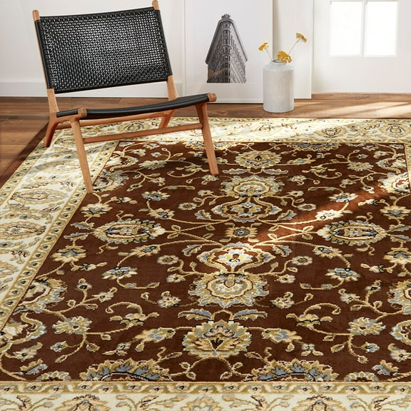 Home Dynamix Optimum Maoz Classic Medallion Area Rug, Brown/Ivory, 5'2"x7'2"