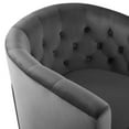 thumbnail image 6 of Prospect Tufted Performance Velvet Swivel Armchair Charcoal, 6 of 8