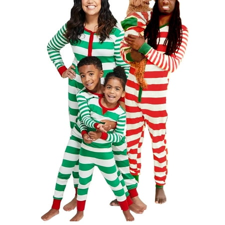

Eyicmarn Matching Family Pajamas Christmas Red Striped Jammies Clothes Mum and Me Holiday Xmas Pjs Women Men