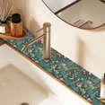 thumbnail image 2 of Yayeee Faucet Mat for Kitchen Sink 14.7" Diatomite Long Splash Guard Pad, Green Vibrant Forest Pattern, 2 of 7