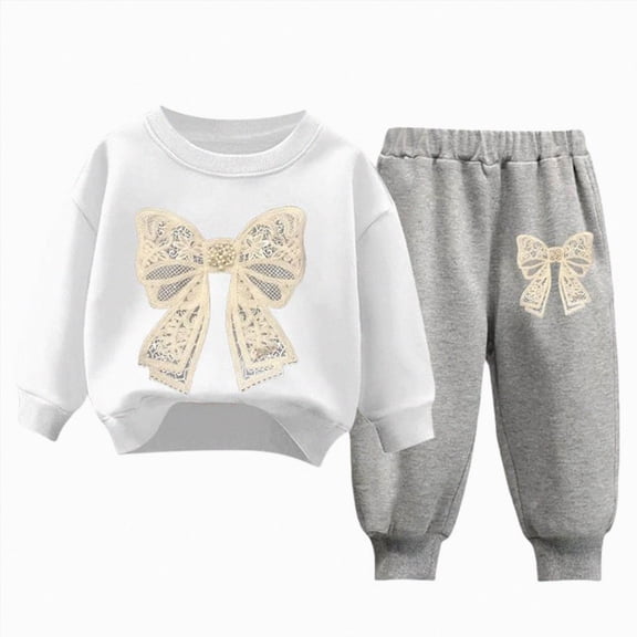 Toddler Girls Outfits Sets, Warm 2PC Fall and Winter Sweatshirts and Pants Active Wear Clothes Sets for Baby Kids Girls 2T 3T 4T 5T 6T 7T 8T N Size 2-3 Years