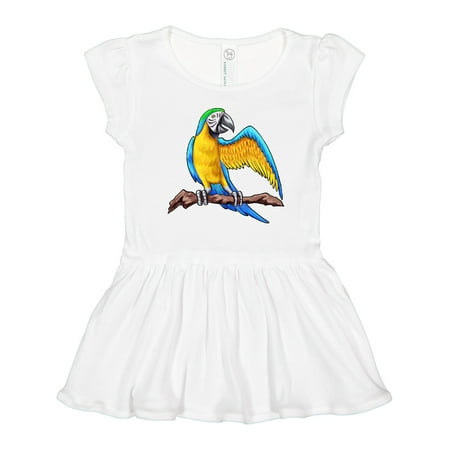 

Inktastic Blue and Gold Macaw Parrot Gift Toddler Girl Dress