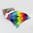 thumbnail image 2 of Ambesonne Retro Bedding Set 4 Pcs, Rainbow Retro Patchwork, Queen, Multicolor, 2 of 2
