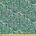 thumbnail image 2 of Ambesonne Vintage Mushroom Fabric by the Yard Upholstery, Clam Shell Drawing, 2 Yards, Dark Teal and Pale Rose, 2 of 5