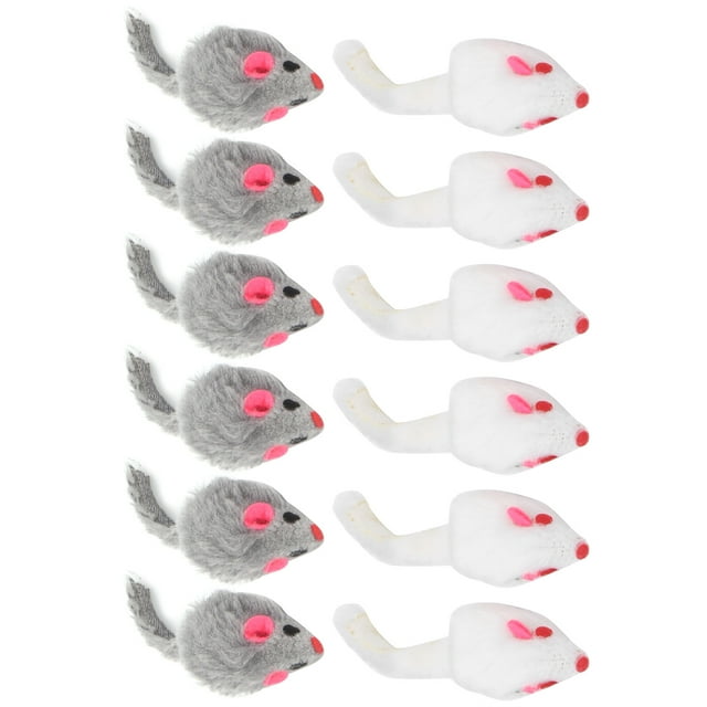 Juguete peludo para gatos, paquete de 12 juguetes para gatos y ratones para mascotas, juguete para gatos y ratones, diseño exquisito
