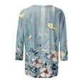thumbnail image 4 of Babysbule Printed Loose 3/4 Sleeves Round Neck Casual Blouses & Tops Women's, 4 of 5