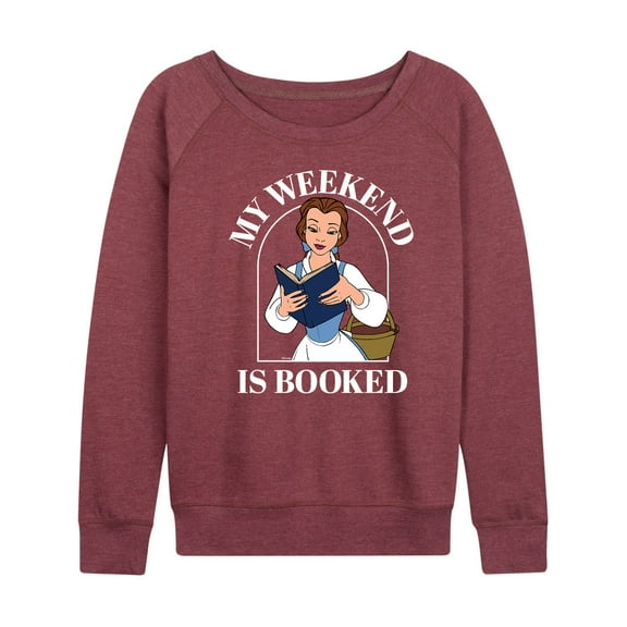 Disney Princess - Belle My Weekend Is Booked - Women's Lightweight French Terry Long Sleeve Shirt
