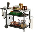 thumbnail image 1 of Outsunny Chariot de Bar Extérieur, Table de Barbecue Roulante avec Support de Rangement, 1 of 10