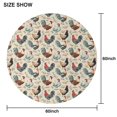 thumbnail image 6 of Beige Chicken Floral Pattern Round Tablecloth 60"x60",Wrinkle Wipeable Table Cloth for Kitchen Dining Room Picnic Patio Party, 6 of 6