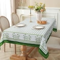 thumbnail image 5 of Green Floral Plaid Tablecloth 60×84 inch Spring Summer, Waterproof Rectangular Table Cloth Washable, Stain Resistant Cloth Table Cover for Party Picnic Dinner Decor (Green Floral Plaid), 5 of 6