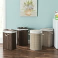 thumbnail image 6 of Home Basics Rectangular Bamboo Hamper, Brown, 6 of 7