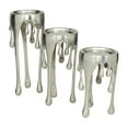 thumbnail image 6 of CosmoLiving by Cosmopolitan 3 Candle Silver Aluminum Metal Abstract Drip Candle Holder with Melting Designed Legs, Set of 3, 6 of 12