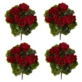 thumbnail image 2 of Nearly Natural 6140-S4-RD Geranium Artificial Bush UV Resistant, Red - Set of 4, 2 of 3