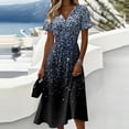 thumbnail image 2 of Summer Dresses for Women 2026 A-Line Midi Short Sleeve V-Neck Wrap Spring Dresses Evening Party Beach Vacation Sundress, 2 of 5