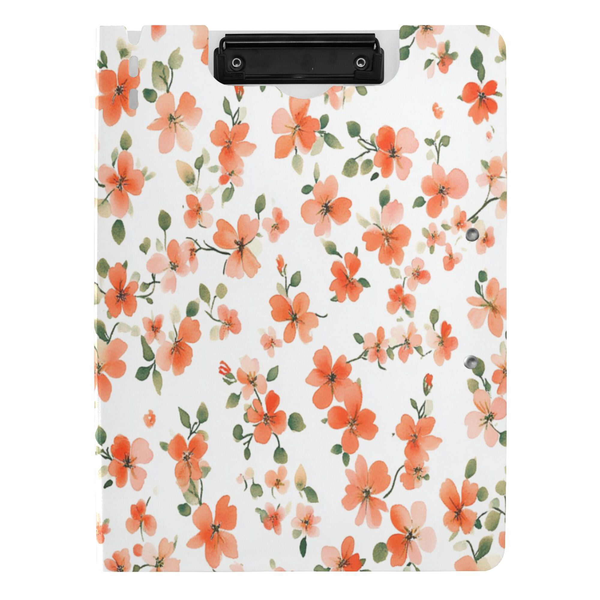 FORMRS A4 Clipboard Folder with Pen Holder Horizontal Foldable School Office Binder, Small Floral Blooms