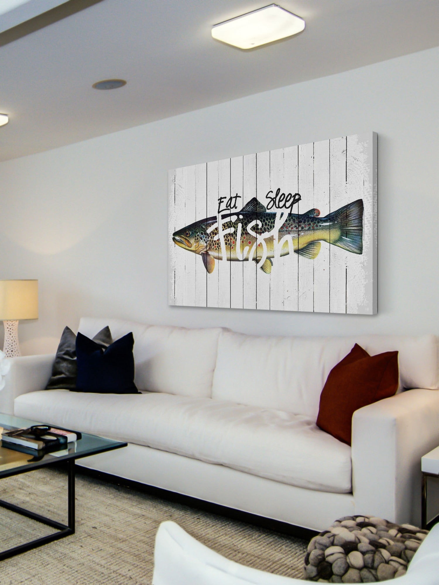 Marmont Hill Inc Marmont Hill - "Wishin I Was Fishin" by Saturday Evening Post Painting Print on Canvas - Multi-color