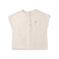 thumbnail image 2 of MiniMoi 2 Piece Kids "Set The Sail" 100% Cotton Embroidered Shorts Set, 5 Years, Sea Salt, 2 of 6