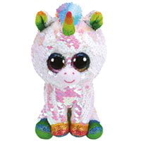 Pixy Unicorn Sequin TY Beanie Babies Flippables Plush stuffed animal 13" new 