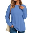 thumbnail image 5 of Crewneck Sweatshirts for Women No Hood Fall Casual Long Sleeve Pullover Tops Loose Sweatshirt with Pocket Royal Blue 2XL, 5 of 7