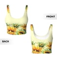thumbnail image 5 of Fotbe Sunflowers On A Yellow Background Pattern Womens' Sports Bra Longline Wirefree Padded with Medium Support Sports Moisture-Wicking Workou Vest,Tank Top-X-Large, 5 of 7