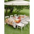 thumbnail image 3 of Outdoor Tablecloth with Umbrella Hole and Zipper, Weeping Pumpkin Fall Rectangle Table Cloth 60x102 Inch Waterproof Tablecloth, Thanksgiving Maple Leaves Wood Picnic Table Cover for Patio Camping, 3 of 7