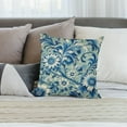 thumbnail image 5 of Chinoiserie Pillow Cover 18 x 18Inch Peony Floral Pillow Covers Linen Flower Throw Pillow Covers Farmhouse Pillowcase Cushion Covers for Sofa Couch Living Room Blue Beige, 5 of 5