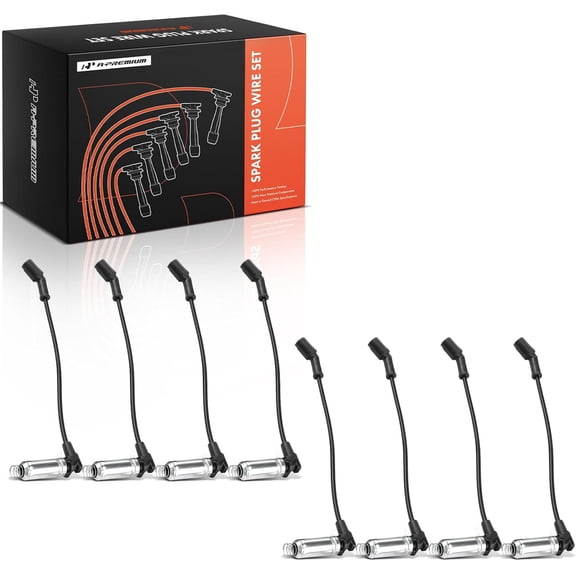 A-Premium Spark Plug Wire Compatible with Chevrolet Silverado 1500, Impala, Tahoe, Camaro, Colorado, Suburban, Express, Corvette & GMC Sierra 1500, Yukon, Canyon, Savana & Cadillac Escalade 8-PC Set