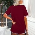 thumbnail image 3 of Womens T Shirts Loose Fit Short Sleeve Blouse V Neck Tops Side Split Tee Shirts S-3XL, 3 of 3