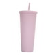 thumbnail image 1 of Vaso de agua de gran capacidad de 710ML/24OZ, vaso mate completamente tachonado, vaso de plástico re Tomshoo  Morado claro, 1 of 7