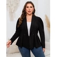thumbnail image 6 of Yesfashion Womens Plus Size Blazer Long Sleeve Notch Lapel Casual Work Blazers Two Button Open Front Pockets Jackets, 6 of 8