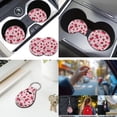 thumbnail image 3 of Jeiento Cute 12 Pcs Car Seat Covers Full Set Pink Strawberry Steering Wheel Cover Center Console Pad Seat Belt Pads Cup Mats Keychains Interior Automobile Accessories Decor, 3 of 7