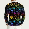 thumbnail image 3 of Fgvctg Mens Romantic Valentine's Day Sweater Crewneck Ribbed Knit Sweater Love Heart Print Romantic Slim Fit Long Sleeve Pullover Sweaters Spring Oversized Clothes Black L, 3 of 5