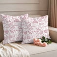 thumbnail image 2 of Boho Pink Floral Outdoor Waterproof Pillow Covers, Vintage Farmhouse Paisley Plant Leaf Decorative Square Throw Pillowcase Sofa Cushion Sham for Patio/Couch/Chair, 18"x18" 2 Pack, 2 of 8
