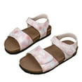 thumbnail image 2 of Kureaily Summer Girls' Large Sized Casual Sandals Made Of Cork With Colorful Prints Comfortable Sandals Suitable For Outdoor Use Beach Shoes./ Size 10.5,4.5-5 Years(Red), 2 of 5