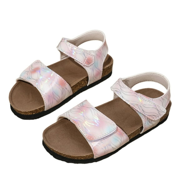 TAIAOJING Toddler Summer Girls Large Sized Casual Sandals With Colorful Prints Comfortable Sandals For Outdoor Use Beach Shoes. Fashionable 3.5-4Y