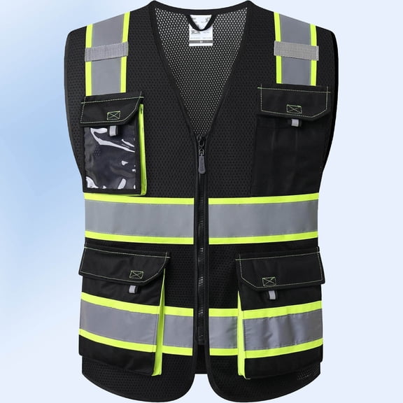 Hi Vis Reflective Safety Vest with Pockets Neon Vest for Work