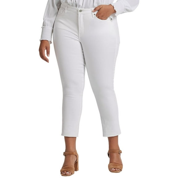 NYDJ womens Plus Sheri Optic White Ankle Crop Jean, 20W