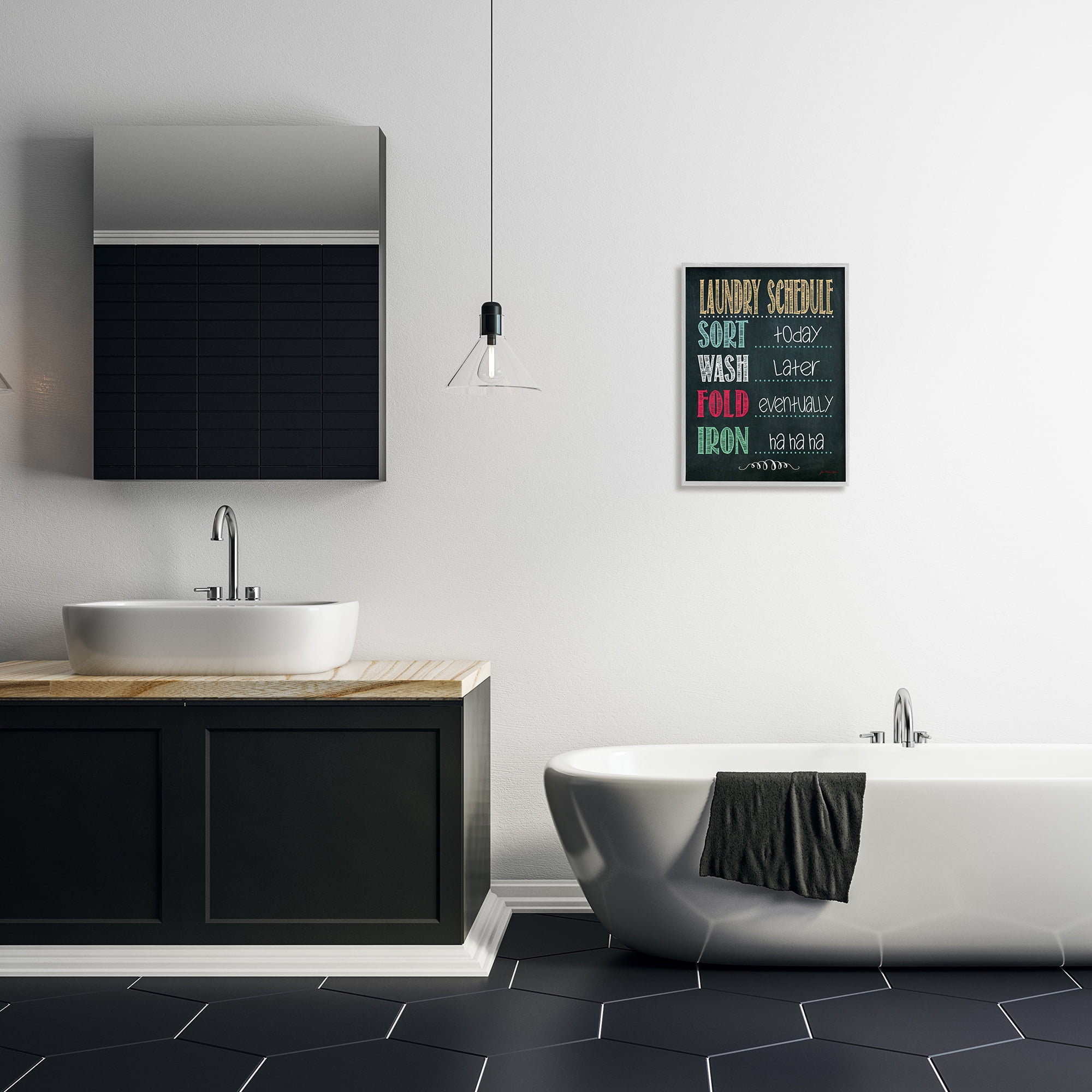 Stupell IndustriesStupell Industries Laundry Schedule Chalkboard Bathroom Wall ArtFramed Wall Art by Jo Moulton