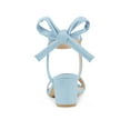 thumbnail image 2 of BLISSFUL STEP Women's Shoes Slingback Back Ankle Open Toe Tie Block Heels Sandals Sky Blue 10, 2 of 7